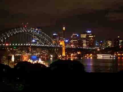 Night time view from Sue and Nathan's flat