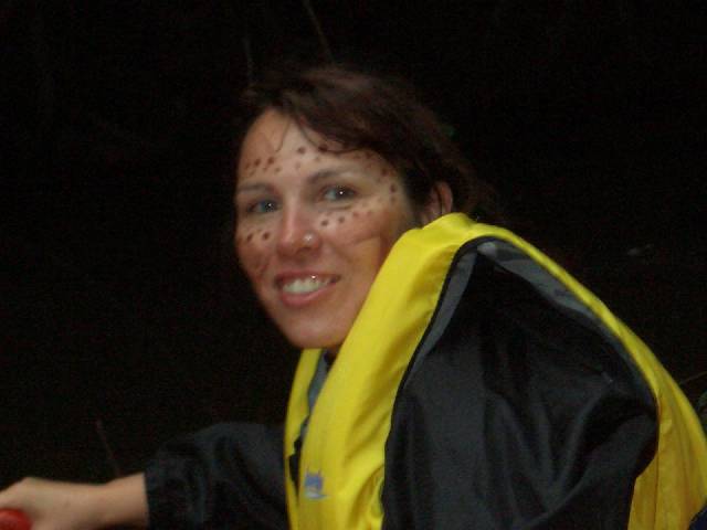 Me in a canoe with lovely face painting