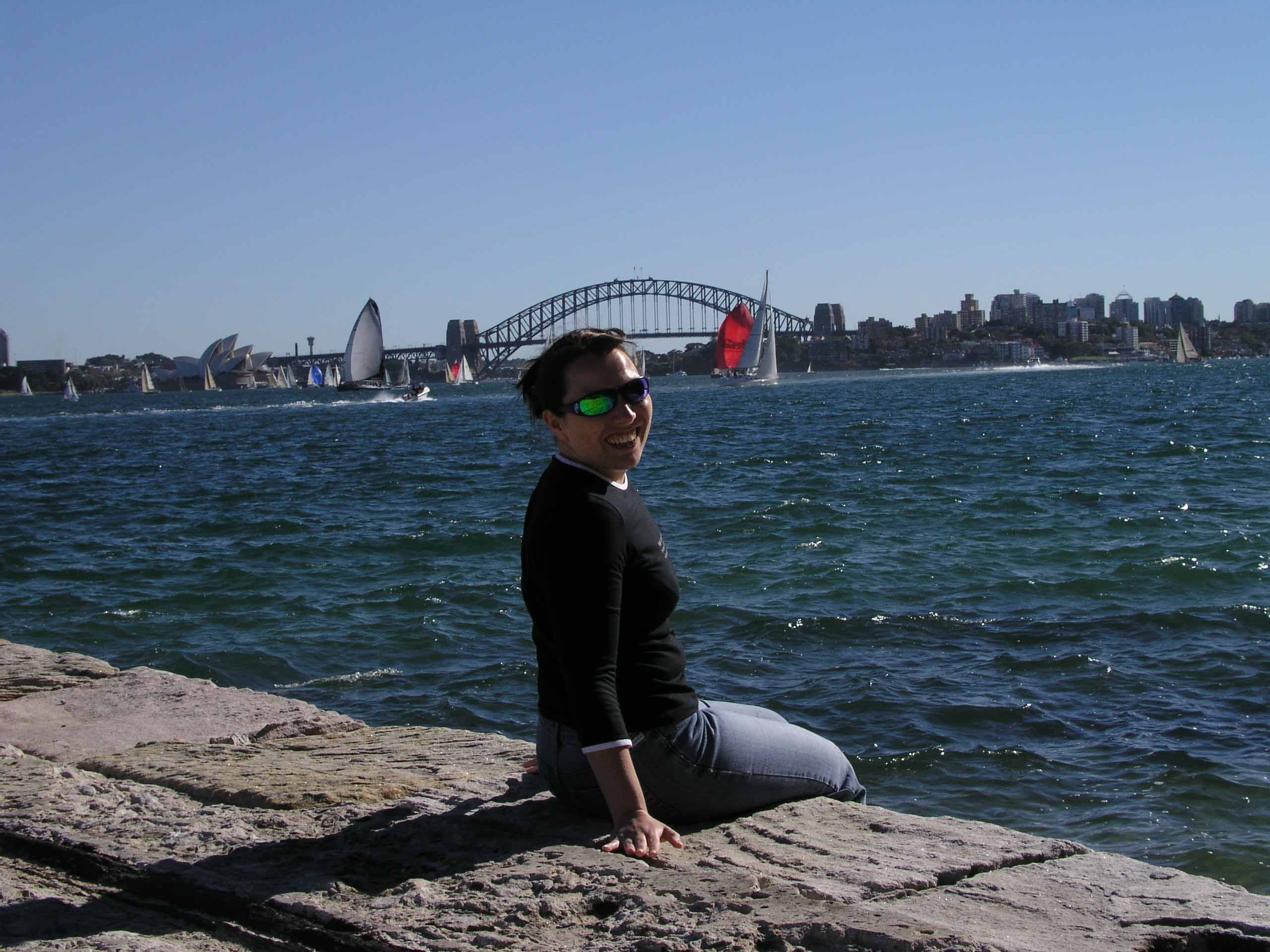 Me posing in front of the bridge