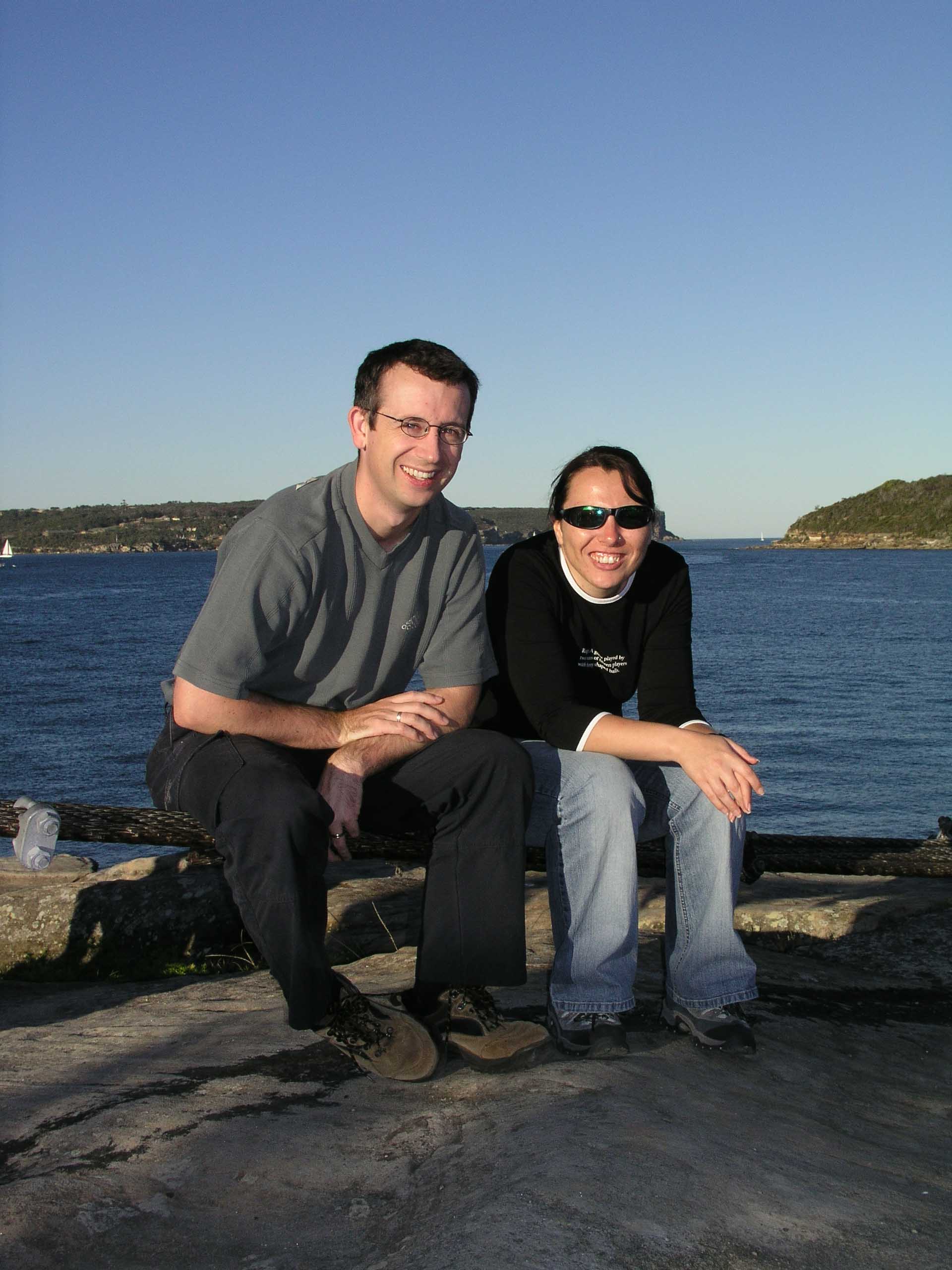 Me and Nathan at Balmoral Beach, Sydney - Sue is taking the photo!