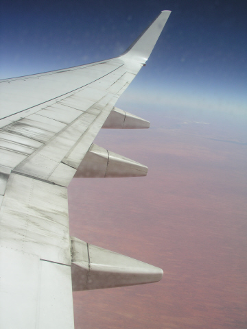 Red sand from the plane. There was another wing just like this on the other side - Phew.