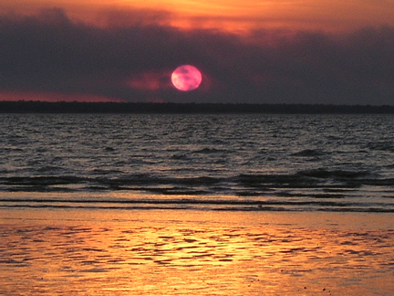 A Bushfire sunset over the Timor Sea