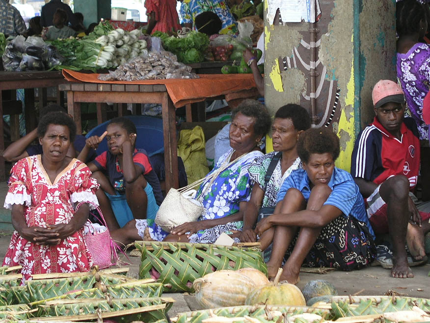 Shoppers at Port Vila Market