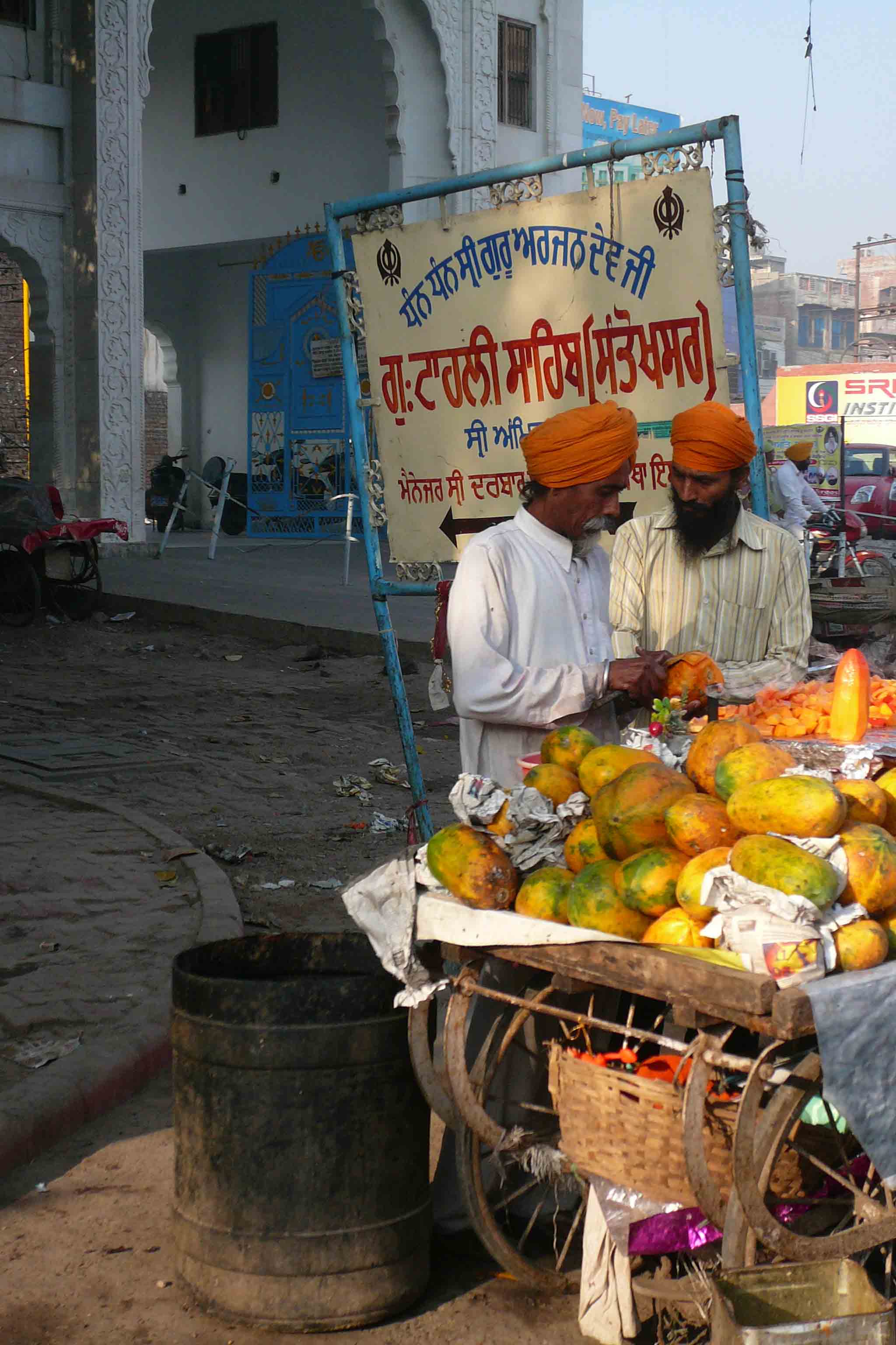Papaya sellers in the heart of the old city, Amritsar