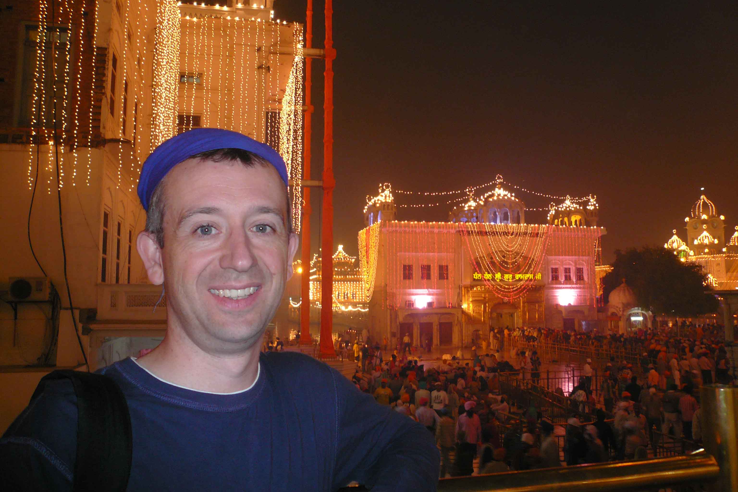 Nathan standing at the Akal Takht