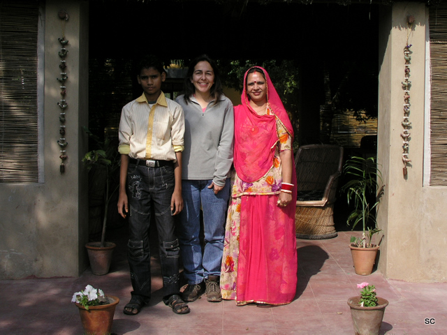 Shahrukh, Sue and Kalpana at The Shekhawati Guesthouse