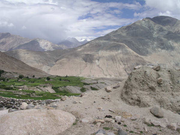 View of Nubra Valley just before Agham village