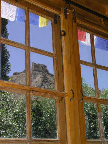 View from our bedroom at the Milarepa Guesthouse, Leh