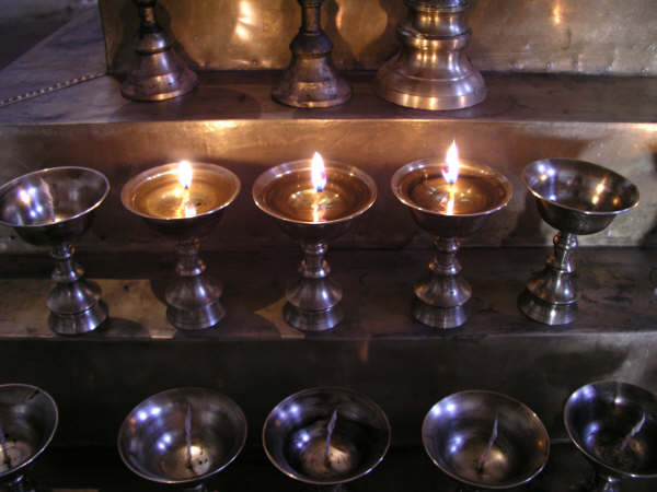 Butter Lamps at Hemis Gompa