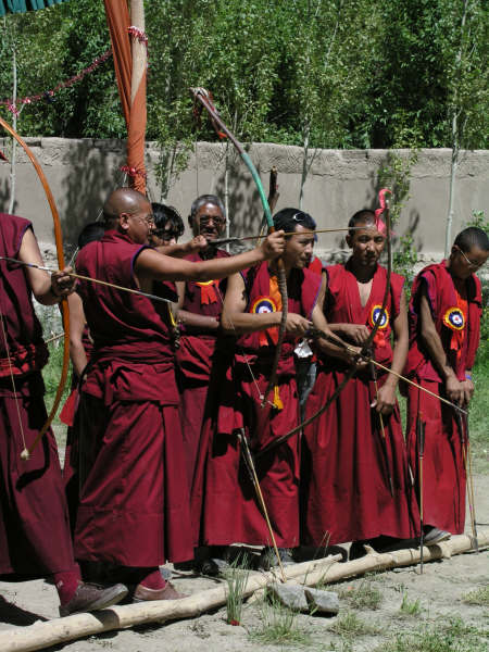 Archery playing monks at Thiksey Gompa