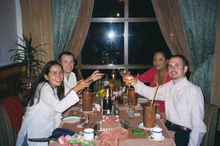 Sue's birthday meal with Nathan, Che and James in Gangtok, Sikkim