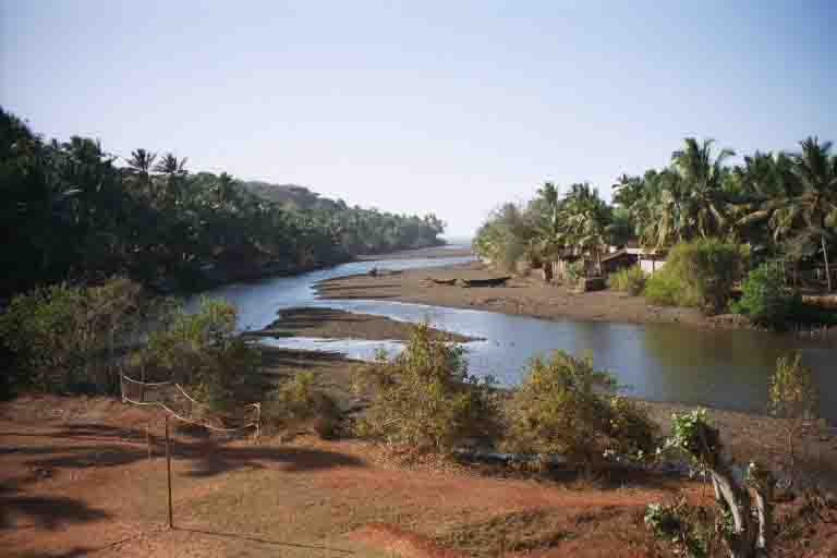 A beautiful Goan inlet on a moped journey down to Palolem in the far south of Goa